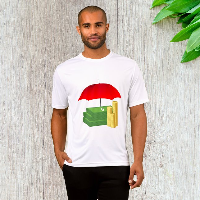 Camiseta Proteção de Segurança Financeira com Guarda-chuva  (Criador carregado)