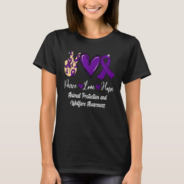 Camiseta Proteção dos animais e bem-estar da paz (Frente)