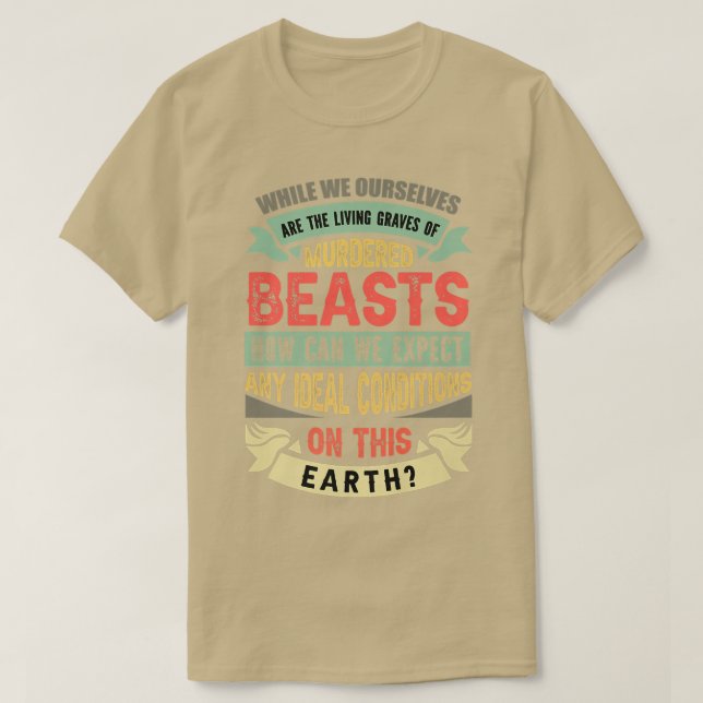 Camiseta Proteção dos animais, vegetarianos, vegetarianos (Frente do Design)