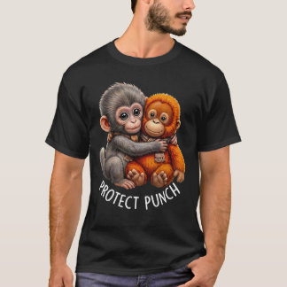 Camiseta Protect Baby Monkey Punch Monkey Cute Monkey