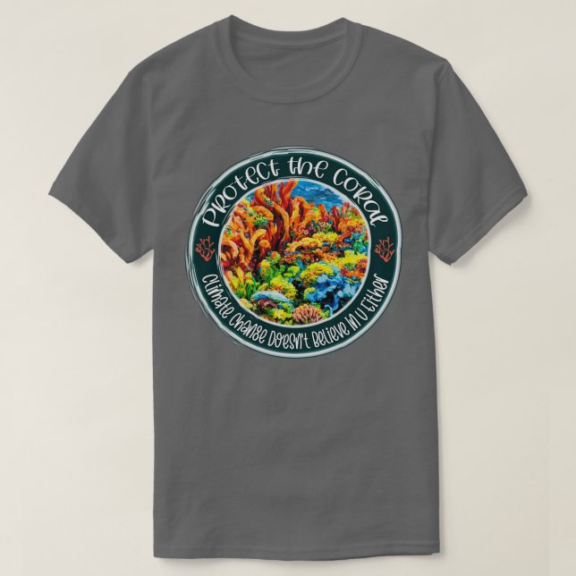 Camiseta Protect coral reef Undersea climate change renewab (Frente do Design)