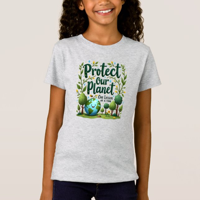 Camiseta Protect Our Planet – Eco Classroom Print (Frente)