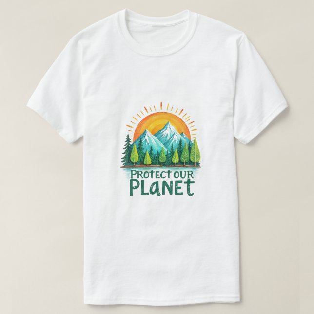 Camiseta Protect Our Planet Vector Design | Nature Tree Mou (Frente do Design)