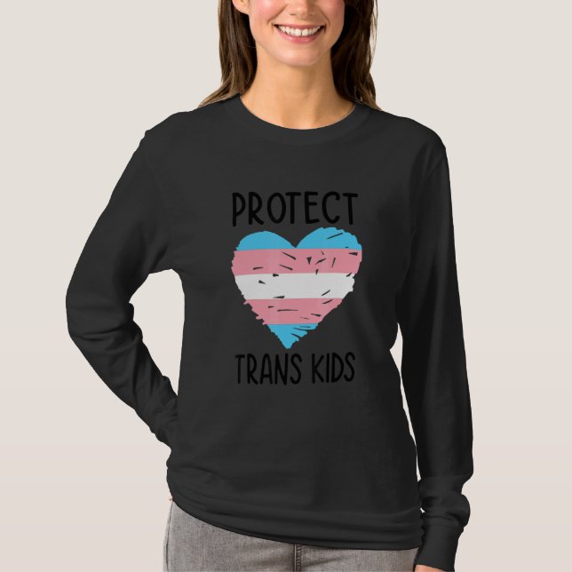 Camiseta Protect Trans Kids Lgbtq Rainbow Pride Diversity Q (Frente)