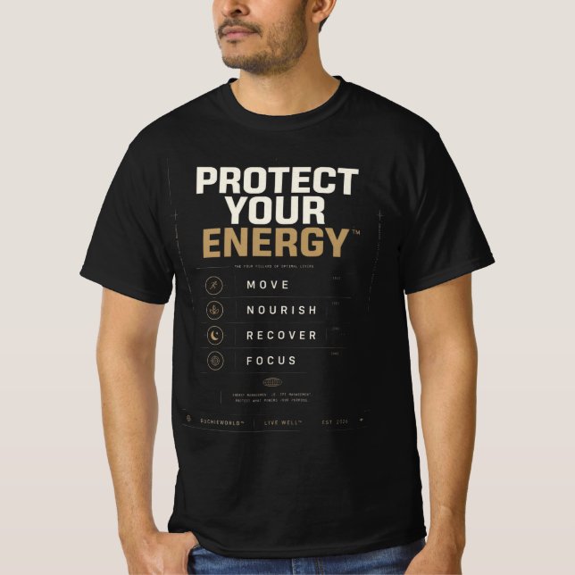 Camiseta Protect Your Energy™ | Premium Wellness & Intentio (Frente)