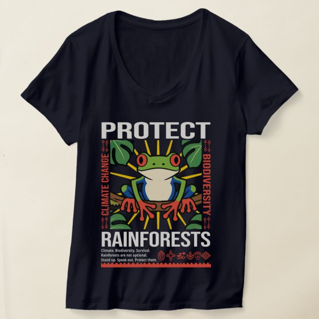 Camiseta Proteger a Consciência Ambiental das Florestas Tro (Postura )