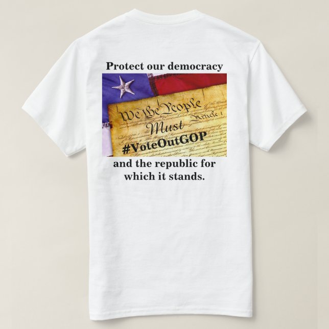 Camiseta Proteger a nossa democracia e a república (Verso do Design)