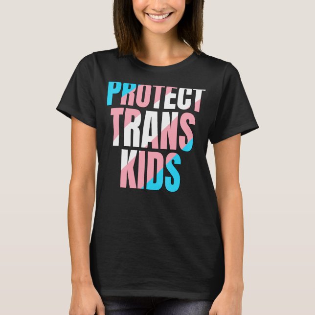 Camiseta Proteger Ally Trans Kids Lgbtq Trans (Frente)