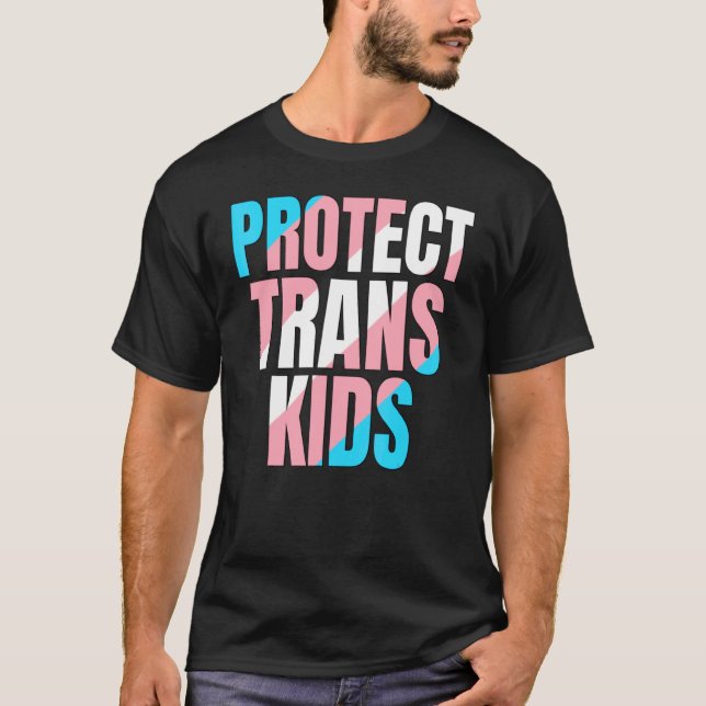 Camiseta Proteger Ally Trans Kids Lgbtq Trans (Frente)