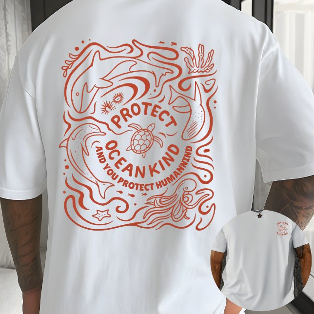 Camiseta Proteger Arte de Linha de Consciência Ecológica do (Criador carregado)