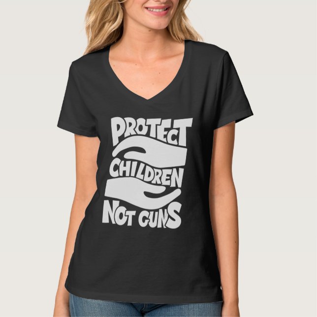 Camiseta Proteger as crianças contra as armas 1 (Frente)