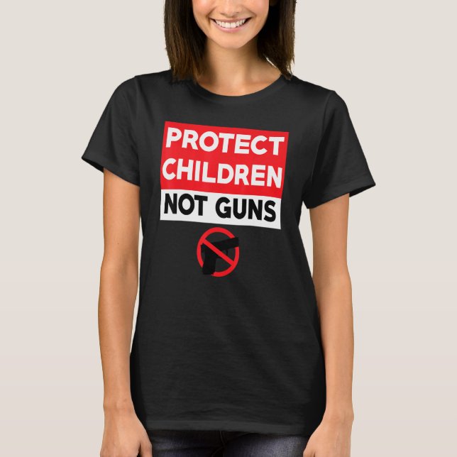 Camiseta Proteger Crianças Não Arma Suficiente Para Violênc (Frente)