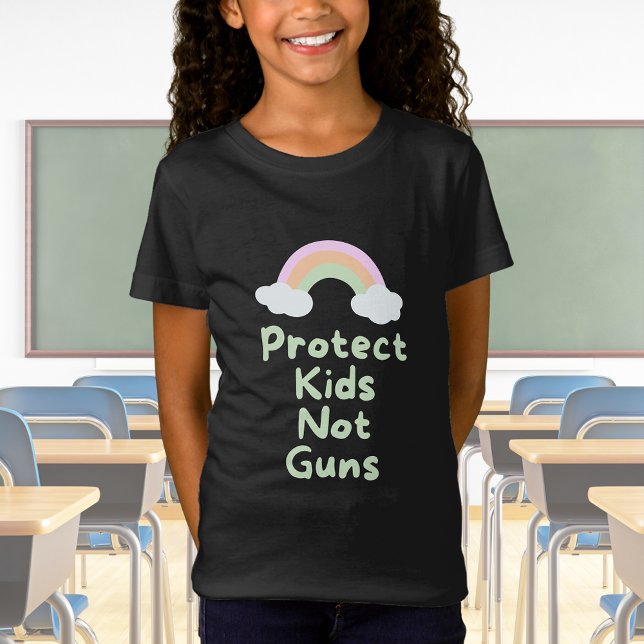 Camiseta Proteger Crianças Não Armas Arte Palavra (Criador carregado)