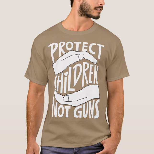 Camiseta Proteger Crianças Não Armas Laranja (Frente)