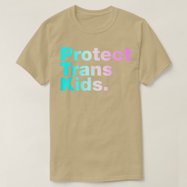 Camiseta Proteger crianças trans Sinalizador de transgênero (Frente do Design)