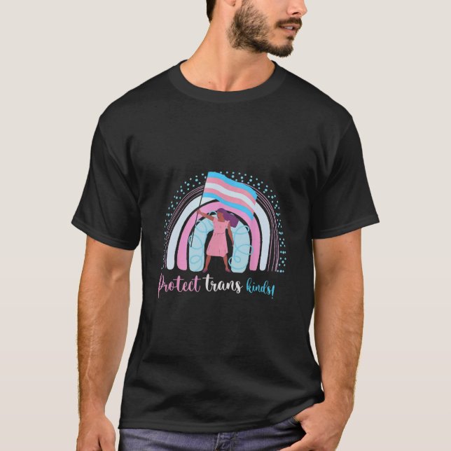 Camiseta Proteger Crianças Trans Sinalizador Transgênero Ar (Frente)