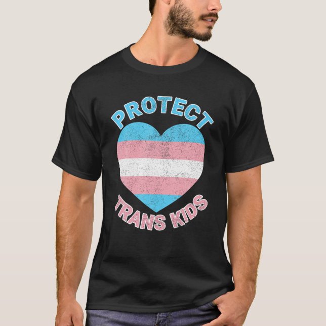 Camiseta Proteger Crianças Transversais LGBT Pride Transgên (Frente)