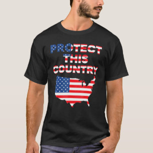 Camiseta Proteger Este País Mapa Americano Bandeira America