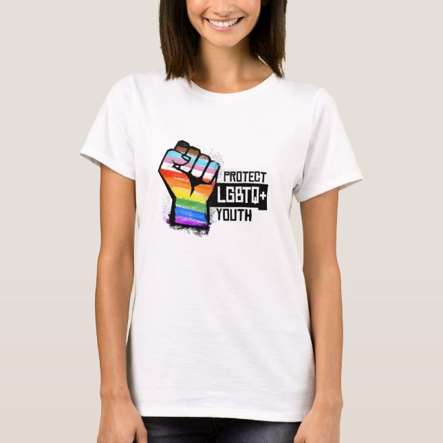 Camiseta Proteger Jovens LGBTQ (Frente)