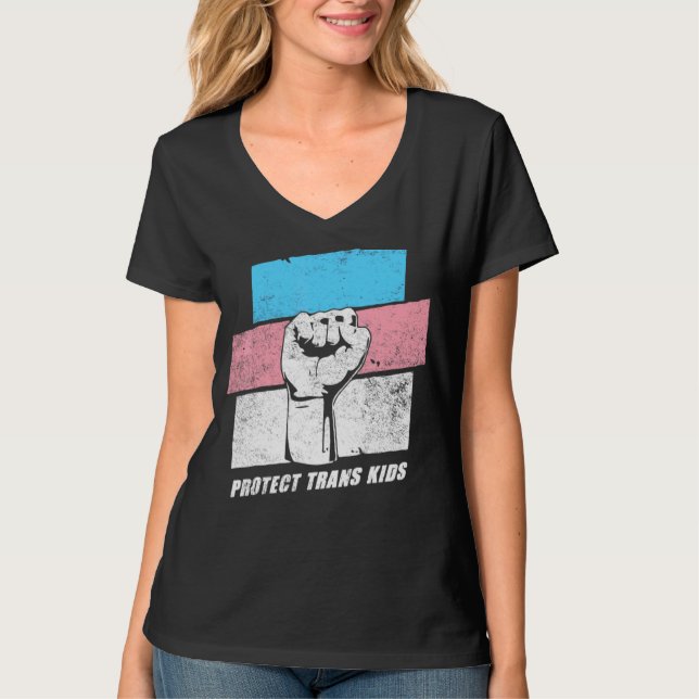 Camiseta Proteger o Orgulho Transgênere de Crianças Transgê (Frente)