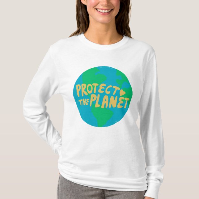 CAMISETA PROTEGER O PLANETA SALVAR A TERRA ECOLÓGICA (Frente)