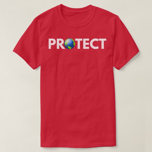 Camiseta Proteger o planeta Terra (Frente do Design)