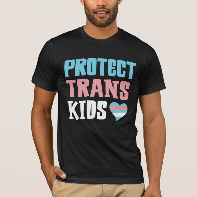 Camiseta Proteger o suporte a crianças trans para transgêne (Frente)
