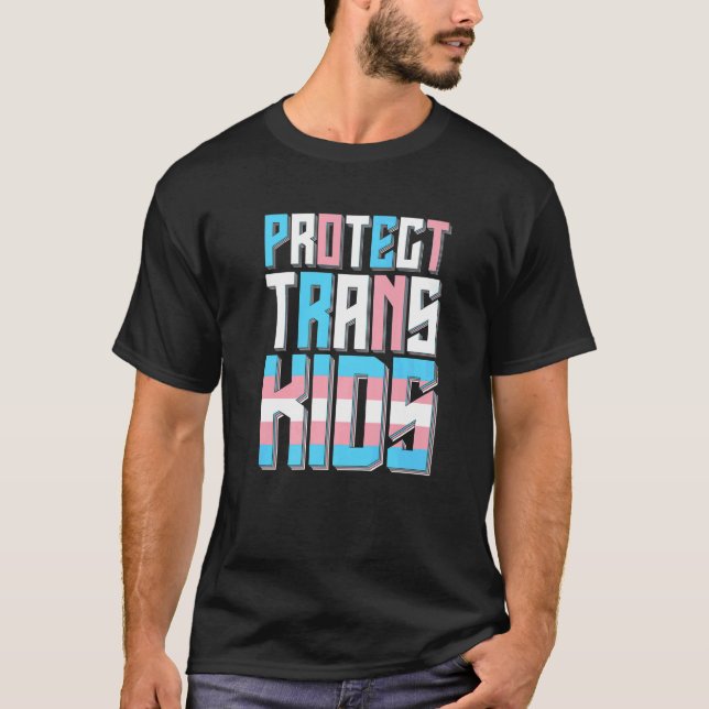 Camiseta Proteger Orgulho Lgbt de Crianças Trans (Frente)