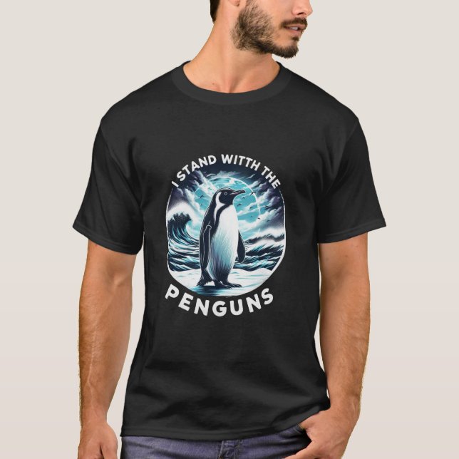 Camiseta Proteger os pinguins contra a vida selvagem (Frente)