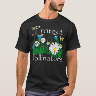 Camiseta Proteger Polinizadores Abelhas Borboletas Flores B