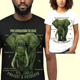 Camiseta Proteger Preservar Elefantes Conservação da Vida S