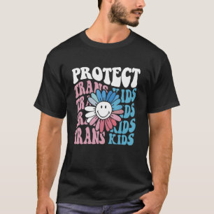Camiseta Proteger Su De Sinalizador De Transgênero De Flor