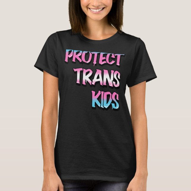 Camiseta Proteger Transgênero 3 do Orgulho Trans de Criança (Frente)