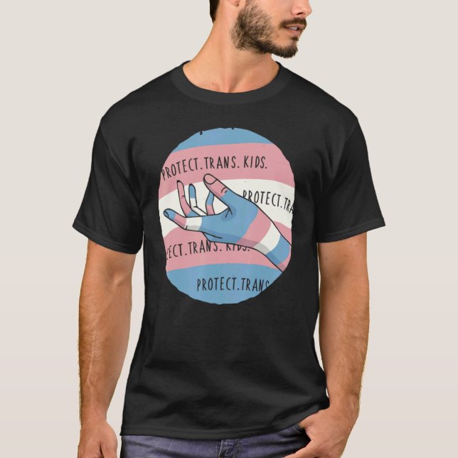 Camiseta Proteger Transgêneros de Orgulho Trans de Crianças (Frente)
