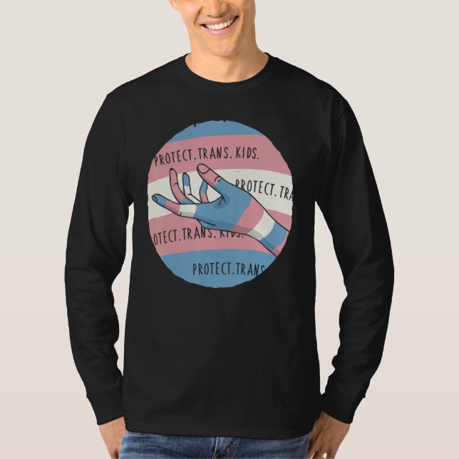 Camiseta Proteger Transgêneros de Orgulho Trans de Crianças (Frente)