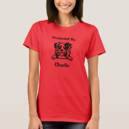 Camiseta Protegido Pelo Meu Pastor Australiano Com Nome