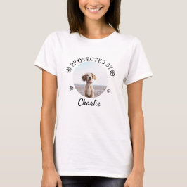 Camiseta Protegido por Cão Foto de Desenho de Impressão de