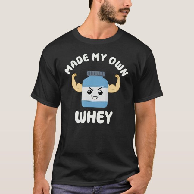 Camiseta Proteína Whey Engraçada para Academia Pun (Frente)