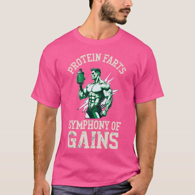 Camiseta Proteínas Engraçadas Que Levantam Músculos Workout (Frente)