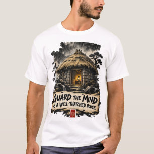 Camiseta Proteja a Mente como uma Casa Bem Coberta Dhammapa