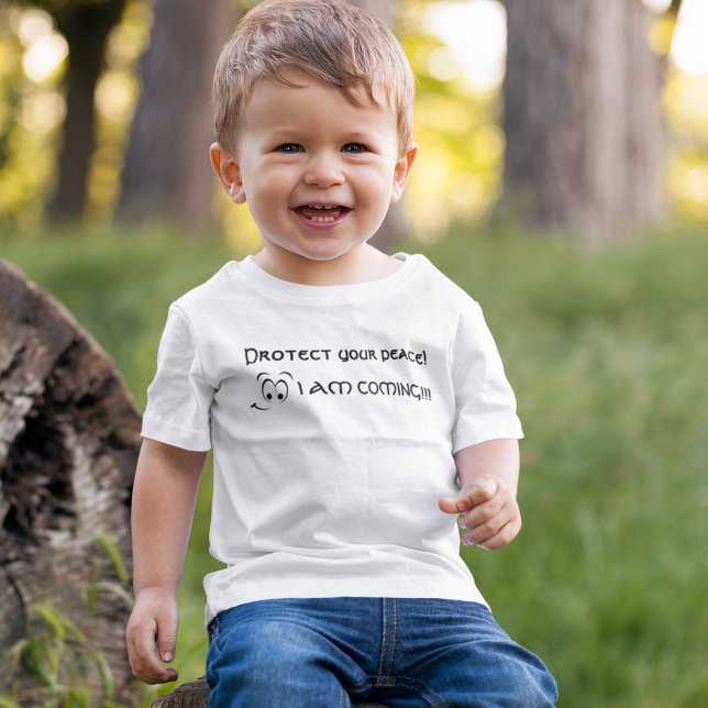 Camiseta Proteja a sua paz! Estou indo! Humor de parentalid (Criador carregado)