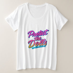 Camiseta Proteja as Bonecas Arte Neon Retro