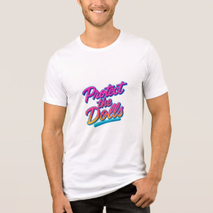 Camiseta Proteja as Bonecas Arte Neon Retro