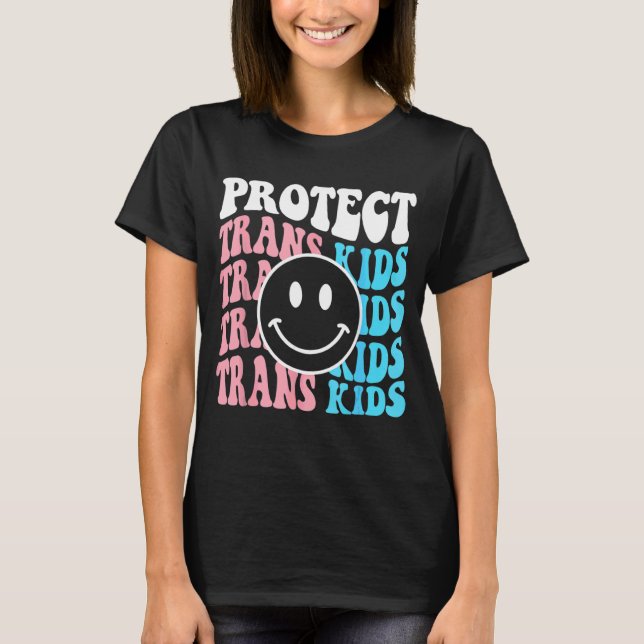 Camiseta Proteja As Crianças Trans Lgbt Suportam O Transgen (Frente)