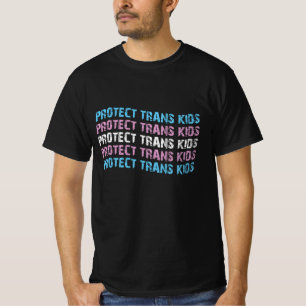 Camiseta Proteja as Crianças Trans - Onda da Bandeira Trans