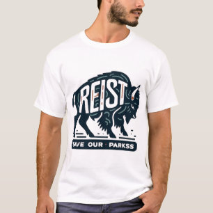 Camiseta Proteja as terras públicas e veicular o bison resi