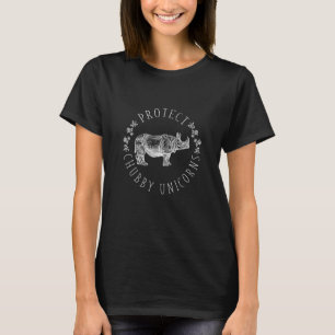 Camiseta Proteja Chubby Unicorns Para Salvar O Anima Rinoce