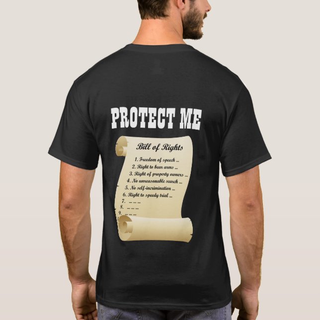 Camiseta Proteja-me - a Declaração de Direitos (Verso)
