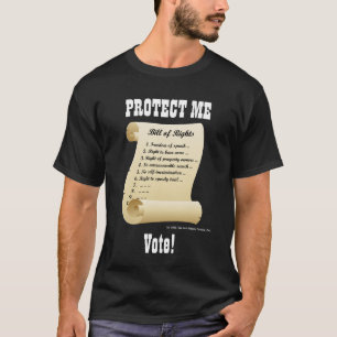 Camiseta Proteja-me - Declaração de Direitos - voto