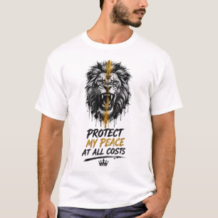 Camiseta Proteja Minha Paz a Qualquer Custo – Leão Poderoso